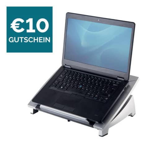 Supporto FELLOWES laptop Office Suites plastica nero/argento 16,5x38,4x28,9 cm 8032001